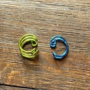 2/$20 pair of ear cuffs green & blue - NWOT